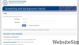 dcsiscreening.sa.gov.au Screenshot