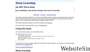 deeplearningbook.org Screenshot