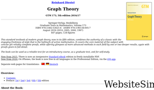 diestel-graph-theory.com Screenshot