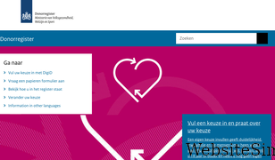 donorregister.nl Screenshot
