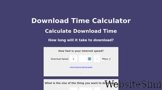 downloadtimecalculator.com Screenshot