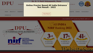 dpu.edu.in Screenshot