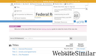 ecfr.gov Screenshot