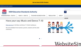 educationstandards.nsw.edu.au Screenshot