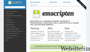 emscripten.org Screenshot