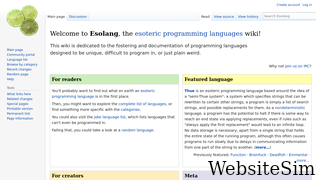 esolangs.org Screenshot