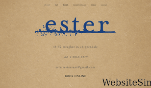 ester-restaurant.com.au Screenshot