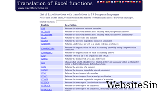 excelfunctions.eu Screenshot