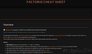 factoriocheatsheet.com Screenshot