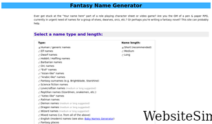 fantasynamegen.com Screenshot