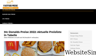 fastfoodpreise-info.de Screenshot