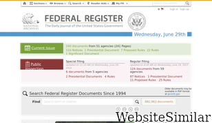 federalregister.gov Screenshot