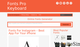 fontsprokeyboard.com Screenshot