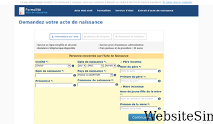 formalite-acte-de-naissance.org Screenshot