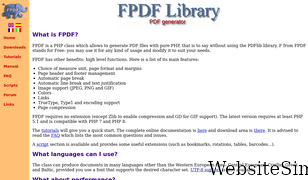 fpdf.org Screenshot