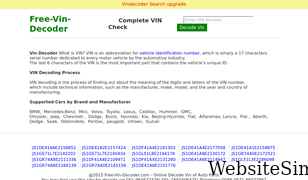 free-vin-decoder.com Screenshot