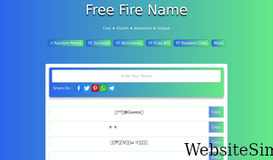freefire-name.com Screenshot