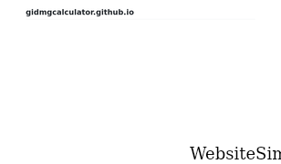 gidmgcalculator.github.io Screenshot