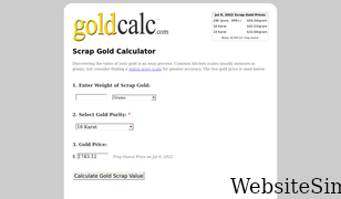 goldcalc.com Screenshot