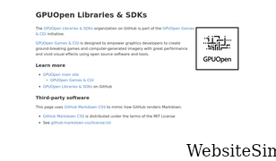 gpuopen-librariesandsdks.github.io Screenshot