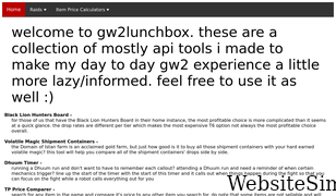gw2lunchbox.com Screenshot