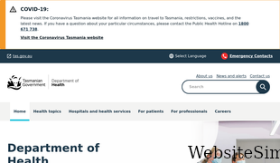 health.tas.gov.au Screenshot
