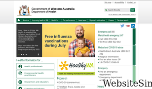 health.wa.gov.au Screenshot
