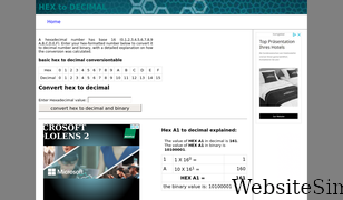 hextodecimal.com Screenshot