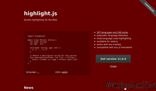 highlightjs.org Screenshot