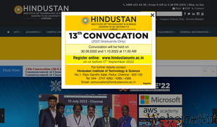 hindustanuniv.ac.in Screenshot
