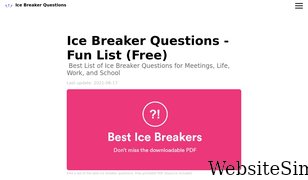 icebreakerquestions.info Screenshot