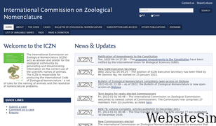 iczn.org Screenshot