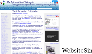 informationphilosopher.com Screenshot