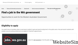 jobs.wa.gov.au Screenshot