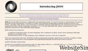 json.org Screenshot