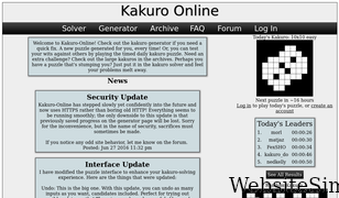 kakuro-online.com Screenshot
