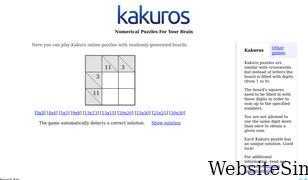 kakuros.com Screenshot