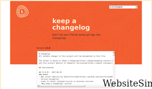 keepachangelog.com Screenshot