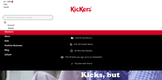 kickers.co.uk Screenshot