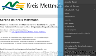 kreis-mettmann-corona.de Screenshot