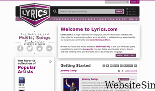 lyrics.com Screenshot