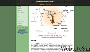 mathgenealogy.org Screenshot