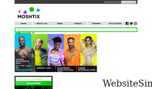 moshtix.com.au Screenshot