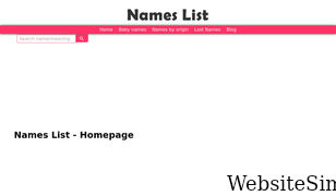 nameslist.org Screenshot