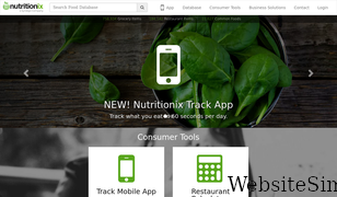 nutritionix.com Screenshot