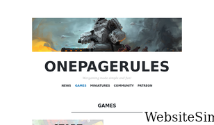 onepagerules.com Screenshot