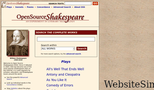 opensourceshakespeare.org Screenshot