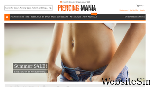 piercingmania.co.uk Screenshot
