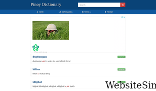 pinoydictionary.com Screenshot