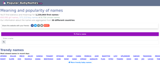 popular-babynames.com Screenshot
